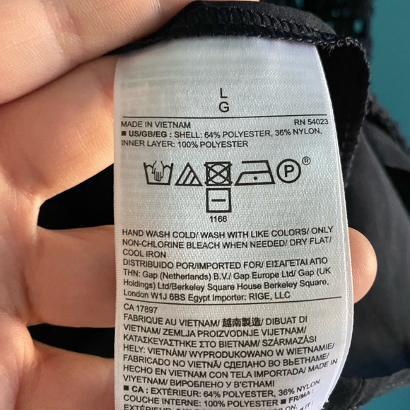 Navy blue eyelet blouse with sewn in tank slip - Picture 4 of 5